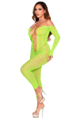 Бодистокинг Leg Avenue Crotchless Footless Lingerie Bodystocking One Size Neon Green
