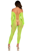 Бодистокинг Leg Avenue Crotchless Footless Lingerie Bodystocking One Size Neon Green
