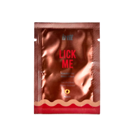 Пробник геля для оральных ласк с согревающим эффектом INTT Lick Me Kissable Gel Peach 2 мл