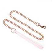 Ошейник с поводком Liebe Seele White & Pink Fairy Goat Leather Collar