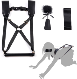 БДСМ-набор LOCKINK YEAHWOW Black Doggy Style Saddle set
