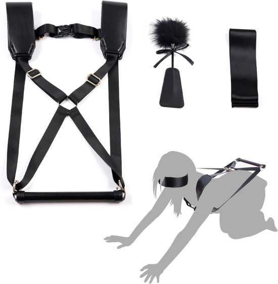 БДСМ-набор LOCKINK YEAHWOW Black Doggy Style Saddle set