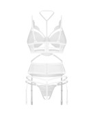 Комплект Obsessive Premisis White 3-pcs crotchless set L/XL