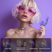 Смарт-вибратор Magic Motion Ponder Purple, двойная стимуляция, виброяйцо+язычок для клитора