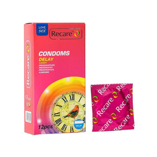 Презервативы Recare Delay Candy Condoms 12 шт, пролонгирующий эффект, конфетный аромат