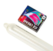 Презервативы Holographic Recare Ice Cream Big Dotted Condoms 3 шт, с пупырышками, аромат: мороженое