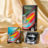 Презервативы Holographic Recare Fruit Flavour Condoms 12 шт, ароматы: мята, банан, клубника