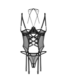 Корсет Obsessive Dominna cupless corset & crotchless thong 2XL/3X