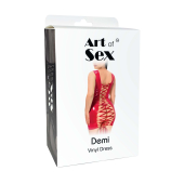 Лакированное платье на шнуровке Art of Sex - Demi, цвет красный, L-2XL