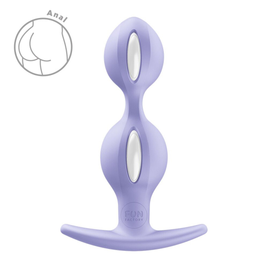 Анальные шарики Fun Factory B BALLS DUO Purple, эффект вибрации, диаметр 3,2 и 3,6 см