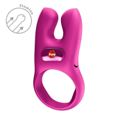 Эрекционное виброкольцо с двойной стимуляцией клитора Fun Factory NŌS CLASSIC Magenta, 2 мотора