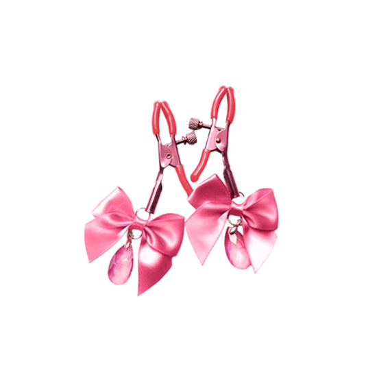 Зажимы для сосков с регулировкой Art of Sex - Flirty Bow, цвет розовый