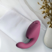 Двойной вакуумный клиторальный стимулятор с вибрацией Womanizer Next Duo - Dusky Pink