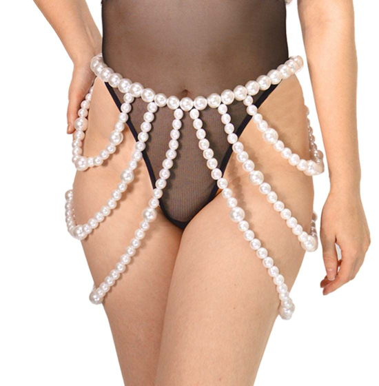 Юбка из жемчуга Art of Sex - Jasmine, цвет белый, размер XS-2XL