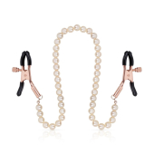 Зажимы для сосков с жемчужной цепочкой Rosy Gold - Nipple Clamps Pearls
