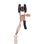 Зажимы для сосков с жемчужной цепочкой Rosy Gold - Nipple Clamps Pearls