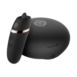 Мини-вибратор с язычком Rosy Gold - Vibrating & Licking Dual Stimulator